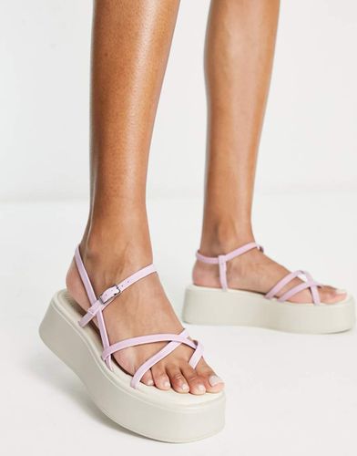 Courtney - Sandali flatform in pelle rosa con fascette sottili - Vagabond - Modalova