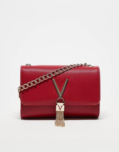 Valentino - Divina - Borsa a tracolla rossa con patta e dettaglio con nappa - Valentino Bags - Modalova