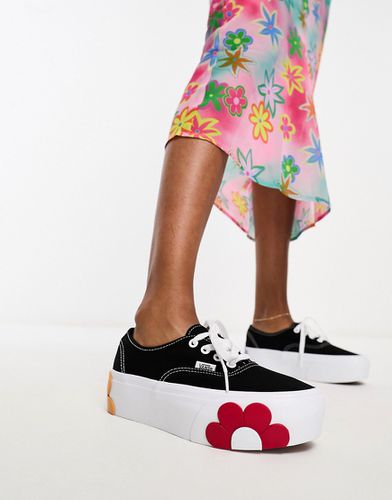 Authentic - Sneakers nere con suola rialzata e fiori oversize - Vans - Modalova