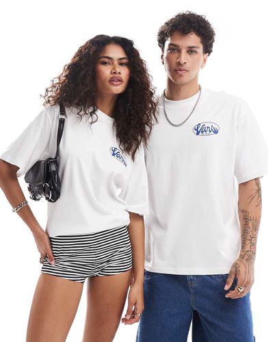 Global Line - T-shirt a maniche corte bianca e blu con stampa sul retro - Vans - Modalova