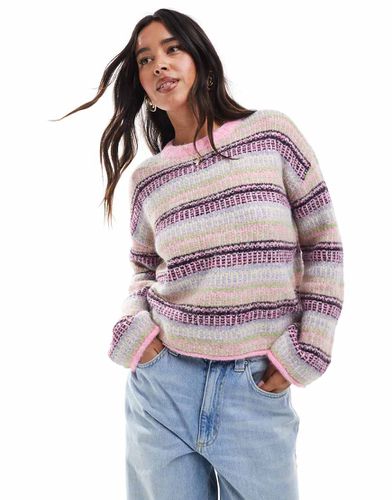 Maglione rosa a righe miste - Vero Moda - Modalova