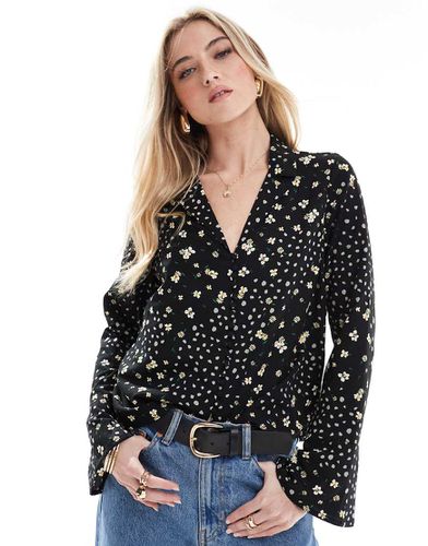 Blusa monocromatica a fiori con bottoni - Vero Moda - Modalova