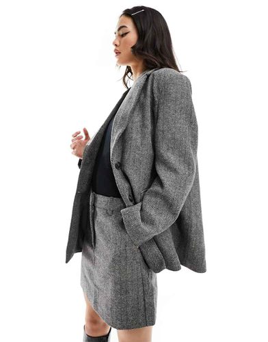 Cappotto dad fit con motivo a spina di pesce in coordinato - Vero Moda - Modalova