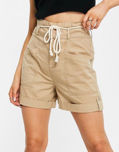 Pantaloncini cargo con cintura in corda beige - Vero Moda - Modalova