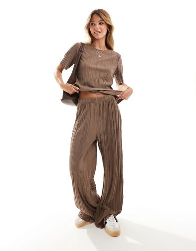 Pantaloni plissé ampi marroni in coordinato - Vila - Modalova