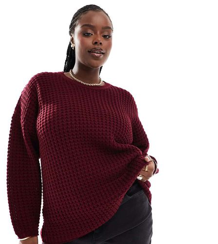 Maglione bordeaux a nido d'ape - Yours - Modalova