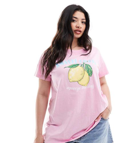 T-shirt con stampa di limoni - Yours - Modalova