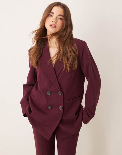 Blazer doppiopetto sartoriale bordeaux in coordinato - YAS - Modalova