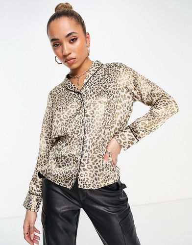 Camicia in raso leopardato in coordinato - Y.A.S - Modalova