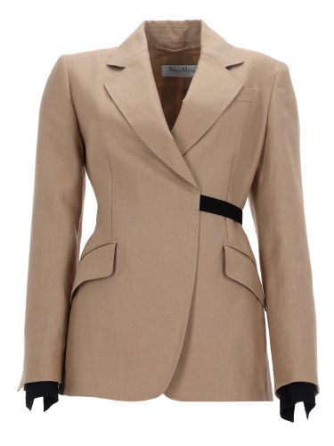 Linen "sling" double-breasted blazer - max mara - Modalova