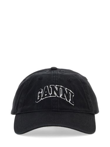 Cappello da baseball in canvas - ganni - Modalova