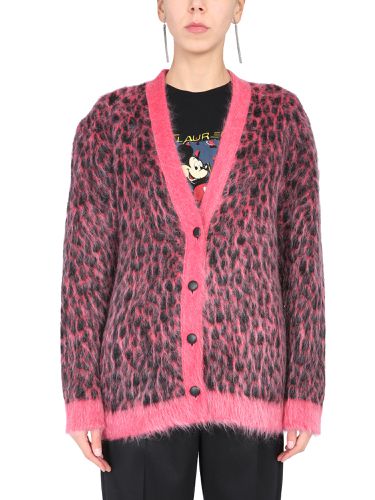 Leopard jacquard cardigan - saint laurent - Modalova