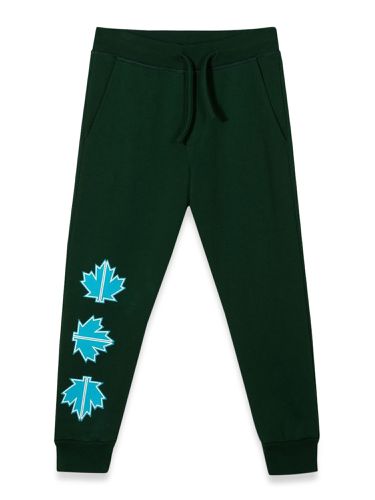 Plush pants leaf logo on front leg - dsquared - Modalova