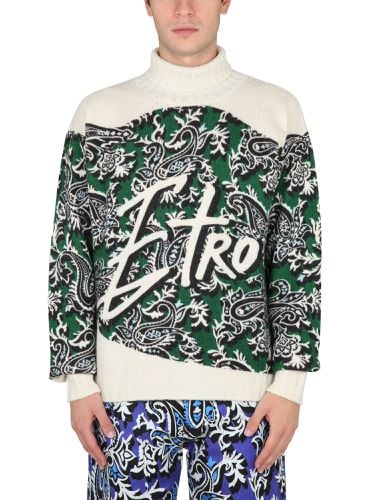 Jersey with logo and paisley print - etro - Modalova