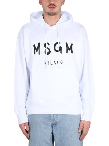 Msgm sweatshirt with brushed logo - msgm - Modalova