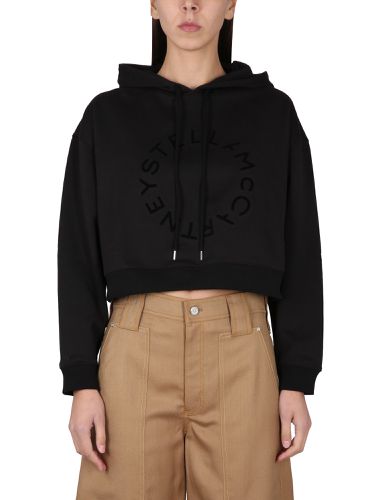 Cropped sweatshirt with logo - stella mccartney - Modalova