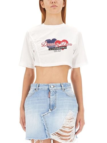 Dsquared cropped fit t-shirt - dsquared - Modalova