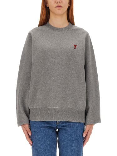 Sweatshirt with logo embroidery - ami paris - Modalova