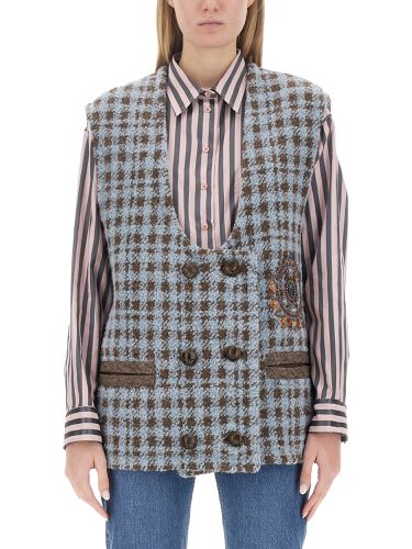 Etro houndstooth over vest - etro - Modalova