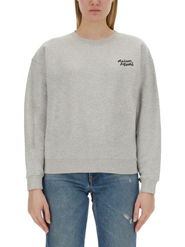 Sweatshirt with logo embroidery - maison kitsuné - Modalova