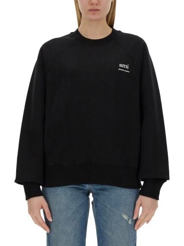 Ami paris sweatshirt with logo - ami paris - Modalova