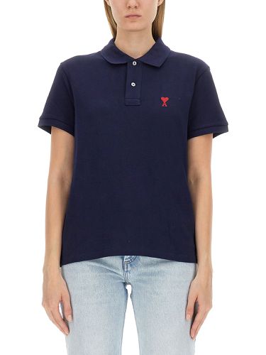 Ami paris polo with logo - ami paris - Modalova