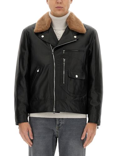 Leather biker jacket - brunello cucinelli - Modalova