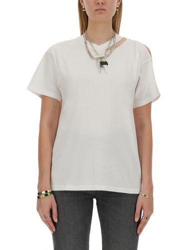 T-shirt with safety pins - mm6 maison margiela - Modalova