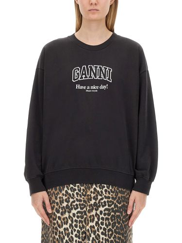 Ganni sweatshirt with logo - ganni - Modalova