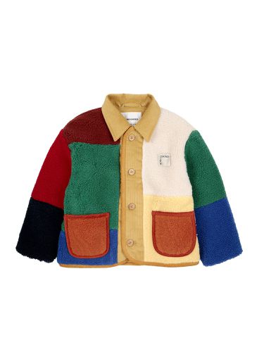 Color block sheepskin jacket - bobo choses - Modalova