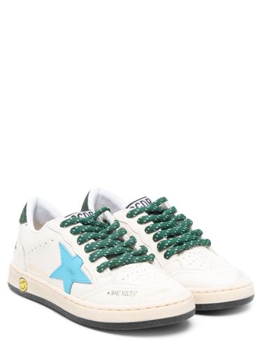 Ballstar nappa upper toe and spur leather star suede heel - golden goose - Modalova