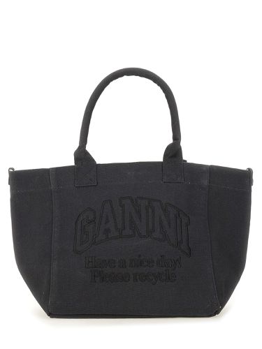 Ganni small shopper bag with logo - ganni - Modalova