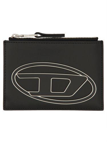 Leather card holder with logo - diesel - Modalova