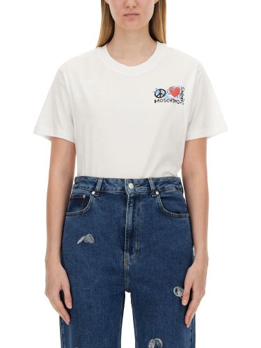 Moschino jeans t-shirt with logo - moschino jeans - Modalova