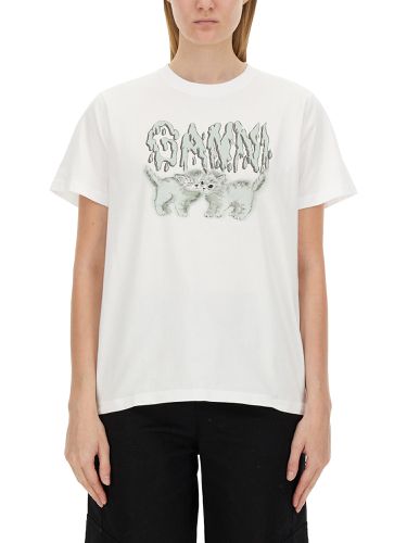 Ganni t-shirt with logo - ganni - Modalova