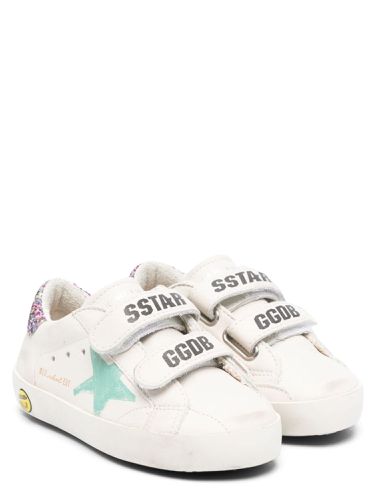 Old school leather upper and list printed star glitter heel - golden goose - Modalova