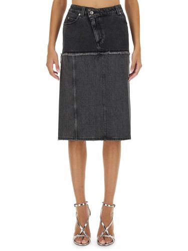 Two-tone denim skirt - alexander mcqueen - Modalova