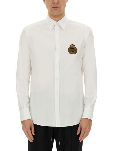 Shirt with heraldic patch - dolce & gabbana - Modalova