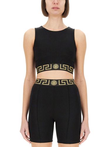 Versace crop top with greek border - versace - Modalova