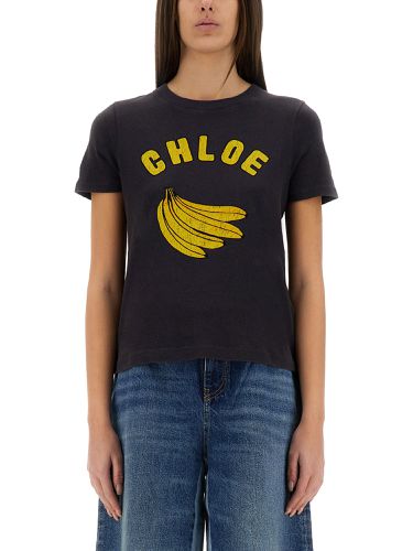 Cotton jersey logo baby fit t-shirt - chloe' - Modalova