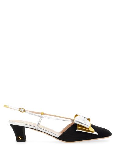 Mm moiré fabric bowow slingback décolleté - valentino garavani - Modalova