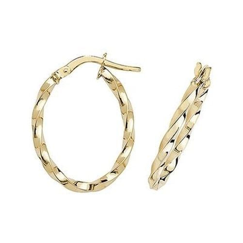 ER1008-V3 9k Yellow Gold Oval Hoop Earrings Jewellery - James Moore TH - Modalova