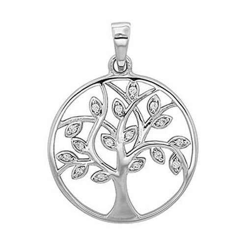 G61015 Smallest Silver Cz Set Tree Of Life Jewellery - James Moore TH - Modalova