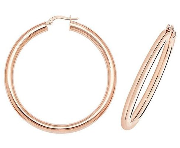 ER1004R-40 9k Rose Gold Hoop Earrings 40 mm Jewellery - James Moore TH - Modalova