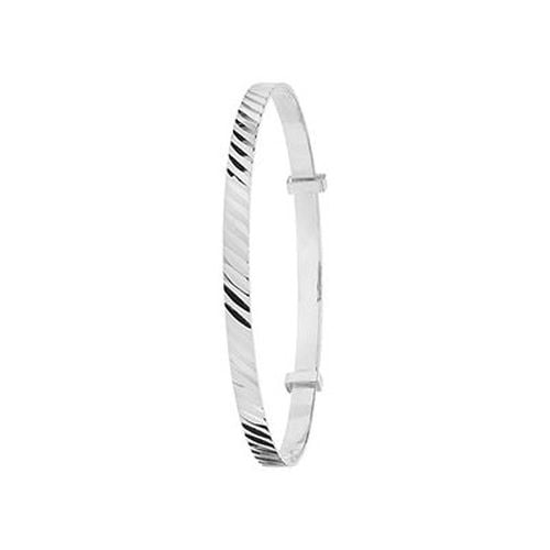 G4357 Silver Diamond Cut Baby Bangle Jewellery - James Moore TH - Modalova