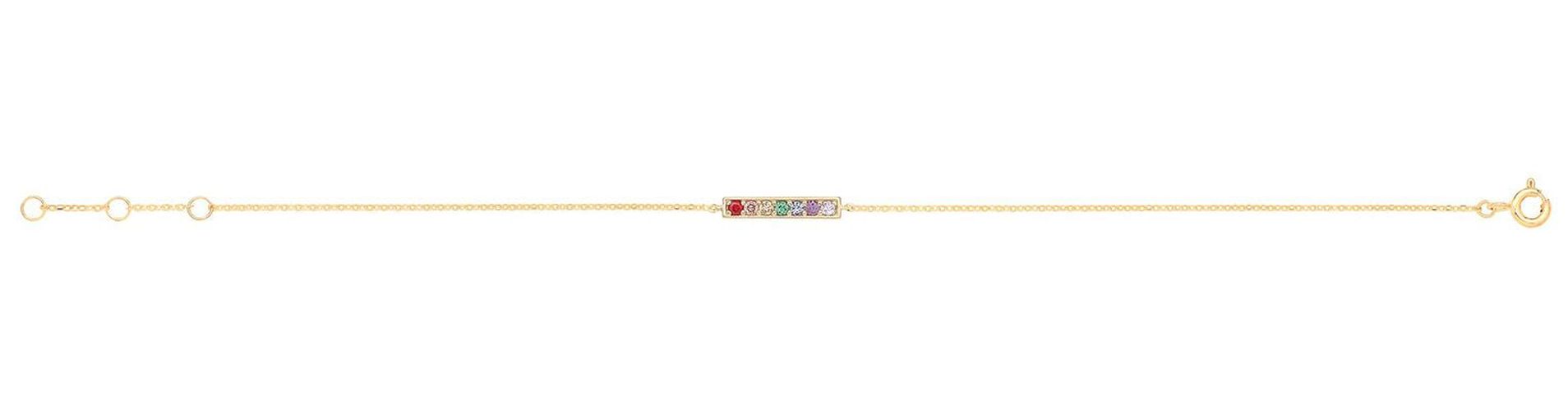 BR657 9ct Gold Rainbow Bar Bracelet Jewellery - James Moore TH - Modalova