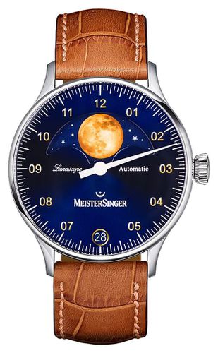 LS908G Lunascope | Dial | Leather Watch - MeisterSinger - Modalova