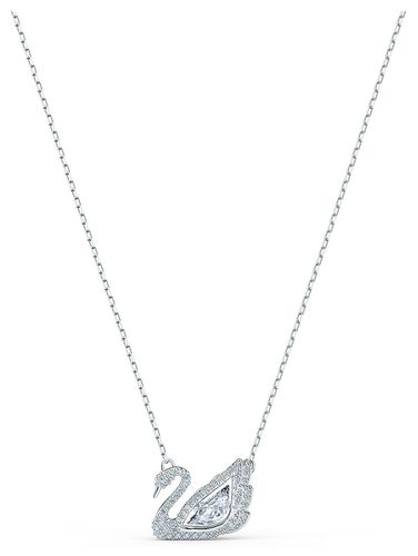 Dancing Swan | Necklace | Rhodium Plated Jewellery - Swarovski - Modalova