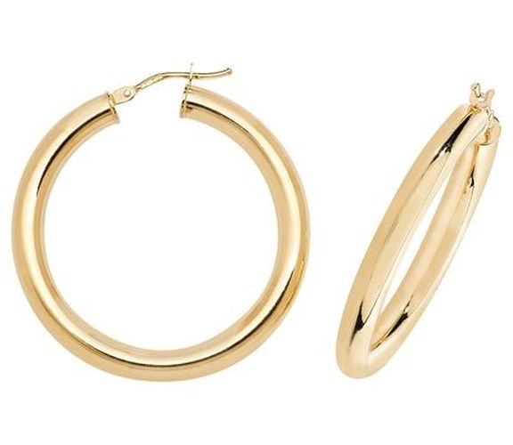 ER1004-30 9k Yellow Gold Hoop Earrings 30 mm Jewellery - James Moore TH - Modalova