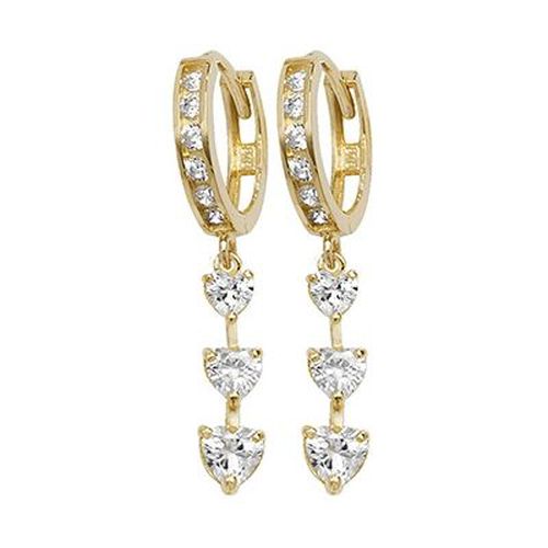 ER1112 9k Yellow Gold Cubic Zirconia Drop Jewellery - James Moore TH - Modalova